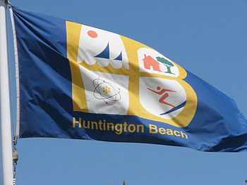 English: City flag of Huntington Beach, Califo...