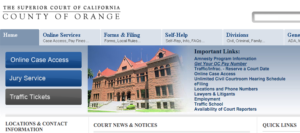Orange County Courts Website