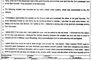 Irvine DUI Police Report